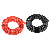 Load image into Gallery viewer, CORALLY ULTRA V+ SILICONE WIRE SUPER FLEXIBLE BLACK AND RED 14AWG 1018/0.05 STRANDS OD 3.5MM 2X 1M