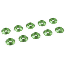 Load image into Gallery viewer, CORALLY ALUMINIUM WASHER FOR M3 BUTTON HEAD SCREWS OD=10MM GREEN 10PCS