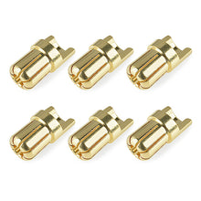 Load image into Gallery viewer, CORALLY BULLIT CONNECTOR 6.5MM MALE SOLID TYPE GOLD PLATED ULTRA LOW RESISTANCE WIRE STRAIGHT 6PCS