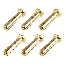 Load image into Gallery viewer, CORALLY BULLIT CONNECTOR 4.0MM MALE SOLID TYPE GOLD PLATED ULTRA LOW RESISTANCE WIRE 90DEG 6PCS