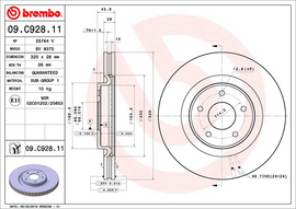 Brembo Painted Brake Disc, 09.C928.11