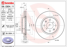 Brembo Painted Brake Disc, 09.C934.11