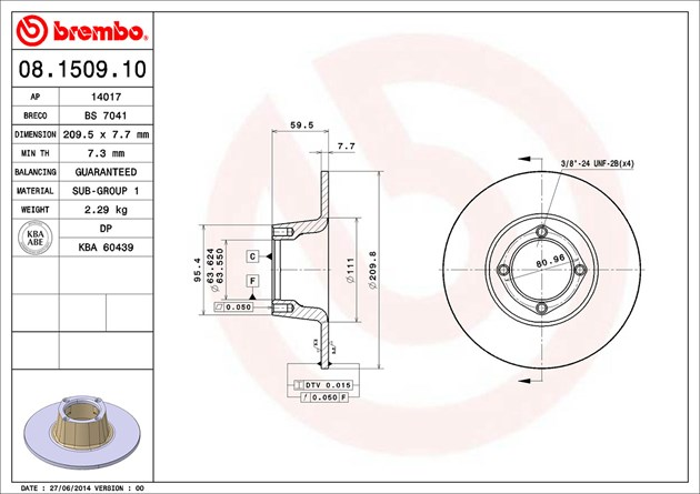 Brembo Brake Disc, 08.1509.10