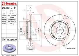 Brembo Painted Brake Disc, 09.D619.11
