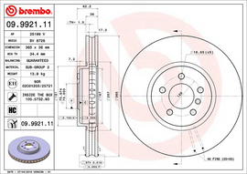 Brembo Painted Brake Disc, 09.9921.11