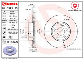 Brembo Painted Brake Disc, 09.D525.13