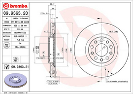Brembo Painted Brake Disc, 09.9363.21