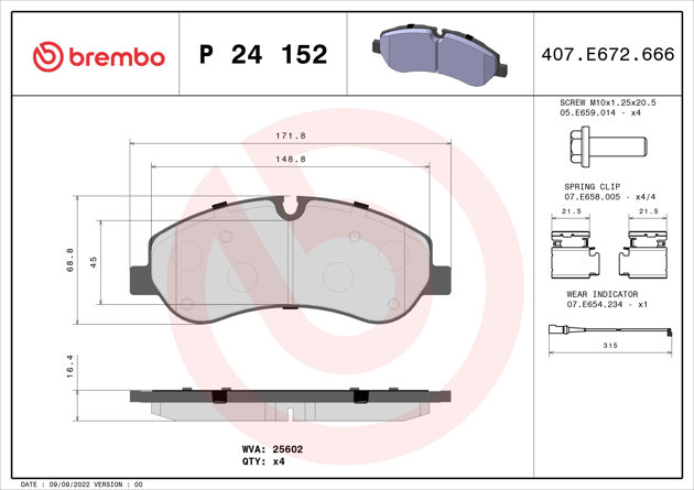 Brembo Brake Pad, P 24 152