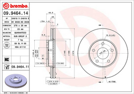 Brembo Painted Brake Disc, 09.9464.11