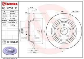 Brembo Painted Brake Disc, 08.N258.21