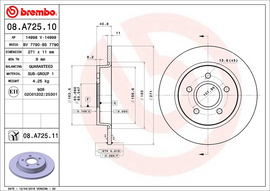 Brembo Painted Brake Disc, 08.A725.11