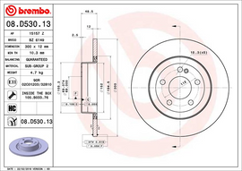 Brembo Painted Brake Disc, 08.D530.13