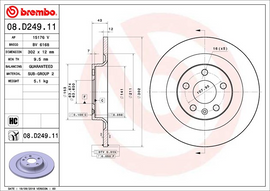Brembo Painted Brake Disc, 08.D249.11