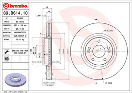 Brembo Brake Disc, 09.B614.10