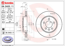 Brembo Painted Brake Disc, 09.D422.11