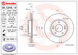 Brembo Painted Brake Disc, 09.C249.11