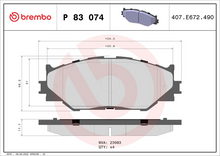 Load image into Gallery viewer, Brembo Brake Pad, P 83 074