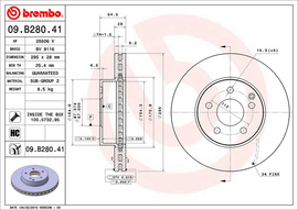 Brembo Painted Brake Disc, 09.B280.41
