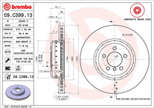 Load image into Gallery viewer, Brembo Painted Brake Disc, 09.C399.13