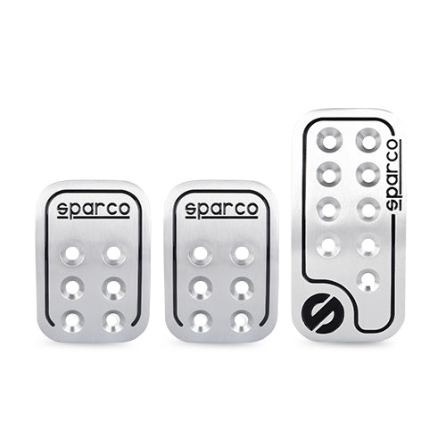 Sparco Aluminium Racing Pedals Set with Non-Slip Rubber - Black