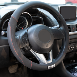 Sparco Steering Wheel Cover in Imitation Suede - Black