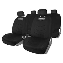 Load image into Gallery viewer, Sparco 9 Piece Seat Cover Set Black
