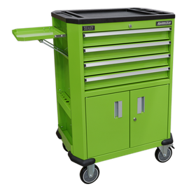 Sealey 4 Drawer Tool Trolley, 2 Door Cupboard & Shelf - AP980MTHV