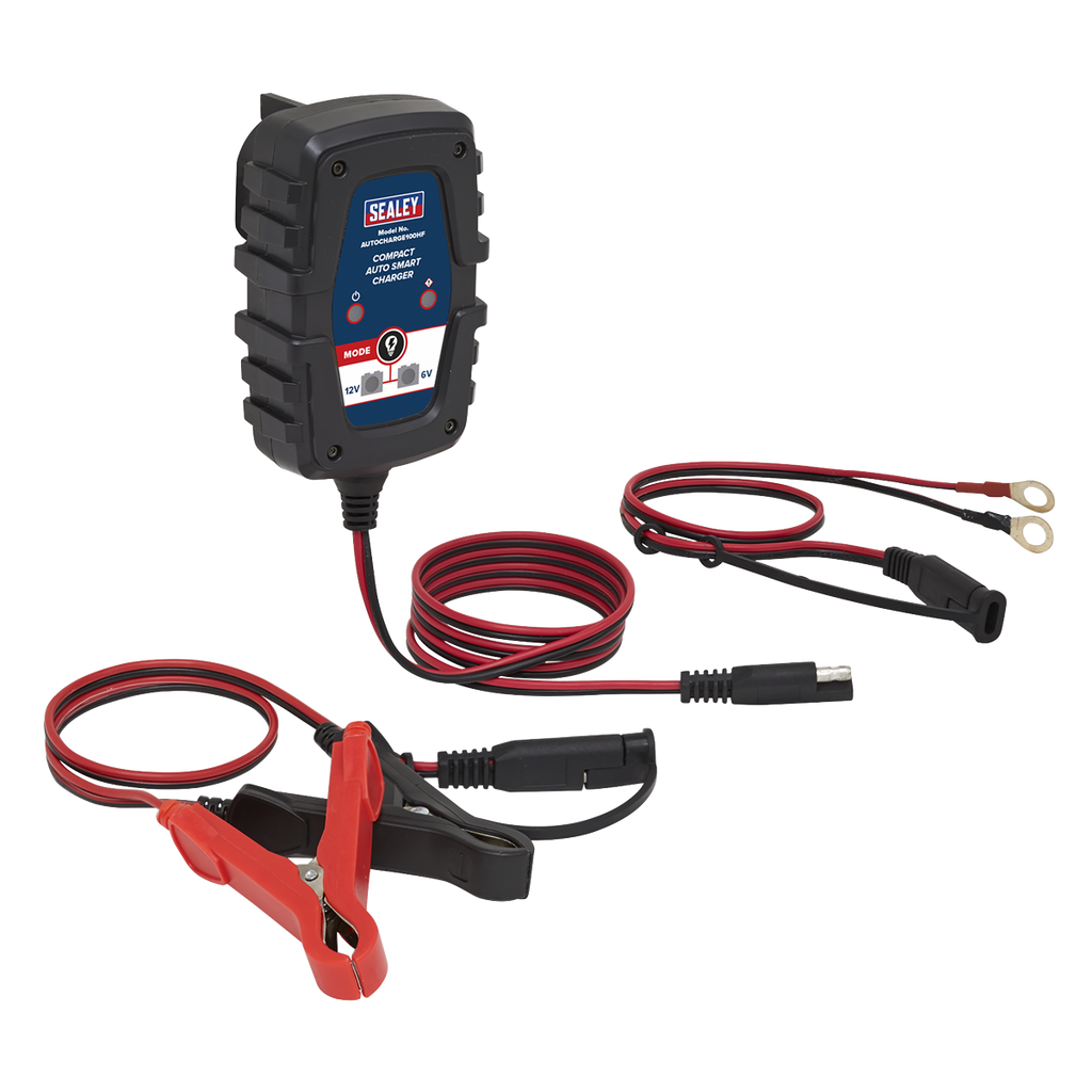 Sealey Compact Smart Trickle Charger & Maintainer 1A 6/12v - AUTOCHARGE100HF