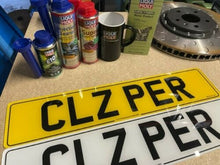 Load image into Gallery viewer, Pair DVLA Approved number plates with Border Road Legal MOT Compliant