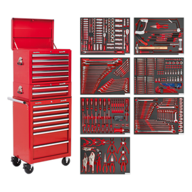 Sealey 14 Drawer Tool Chest Combination with 446 Piece Premier Platinum Series T - TBTPCOMBO1